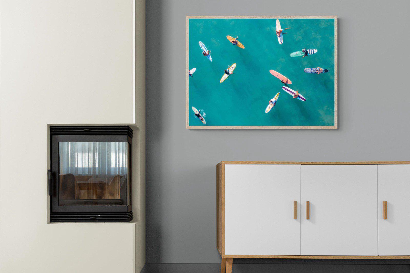 Waiting Surfers-Wall_Art-100 x 75cm-Mounted Canvas-Wood-Pixalot