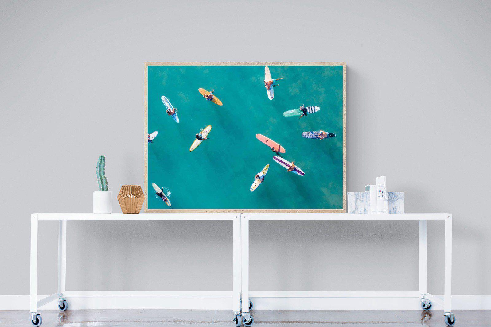 Waiting Surfers-Wall_Art-120 x 90cm-Mounted Canvas-Wood-Pixalot