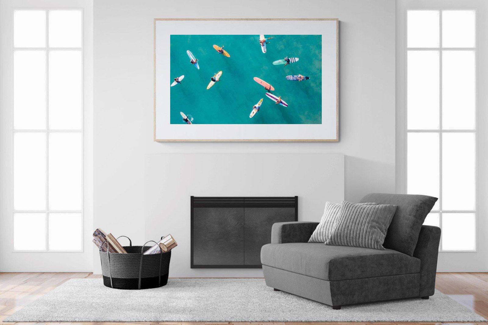 Waiting Surfers-Wall_Art-150 x 100cm-Framed Print-Wood-Pixalot