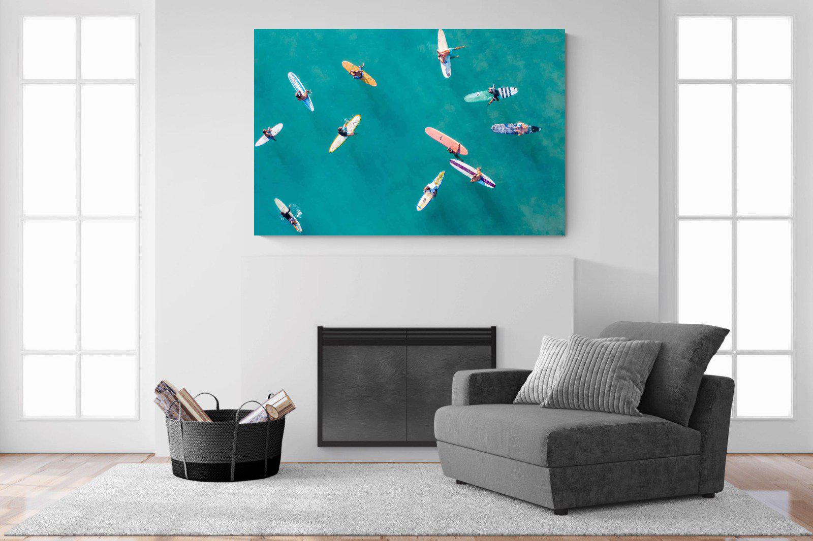 Waiting Surfers-Wall_Art-150 x 100cm-Mounted Canvas-No Frame-Pixalot