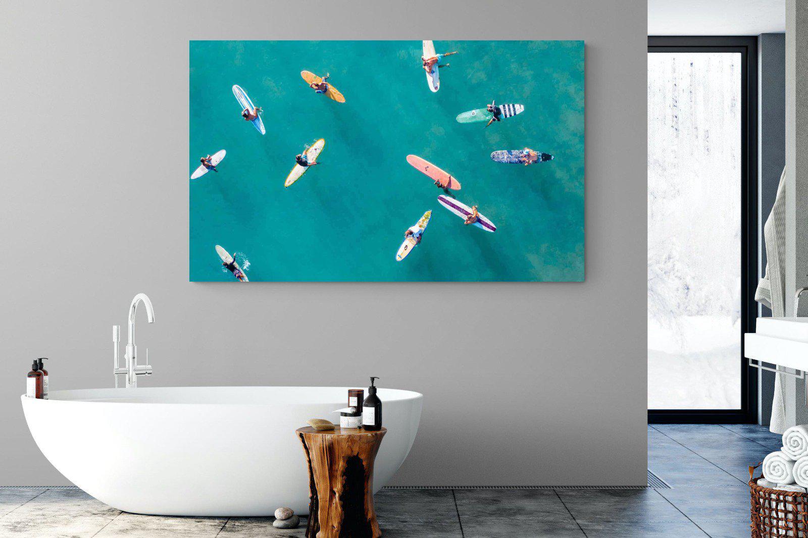 Waiting Surfers-Wall_Art-180 x 110cm-Mounted Canvas-No Frame-Pixalot