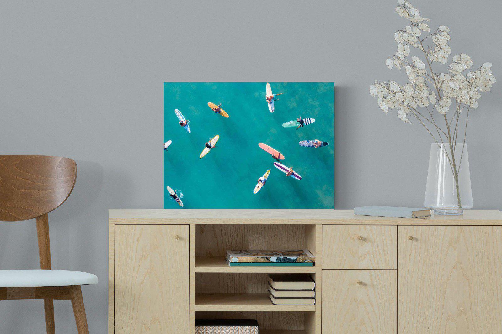 Waiting Surfers-Wall_Art-60 x 45cm-Mounted Canvas-No Frame-Pixalot