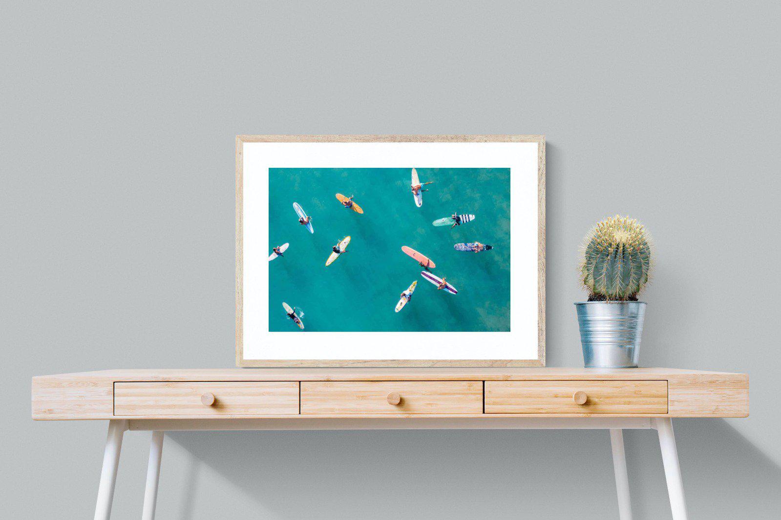 Waiting Surfers-Wall_Art-80 x 60cm-Framed Print-Wood-Pixalot