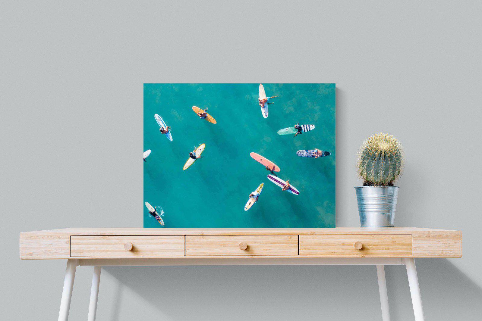Waiting Surfers-Wall_Art-80 x 60cm-Mounted Canvas-No Frame-Pixalot
