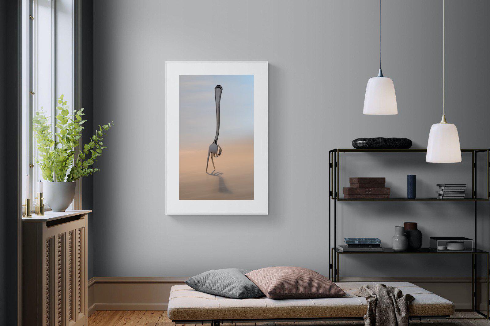 Walking Fork-Wall_Art-100 x 150cm-Framed Print-White-Pixalot
