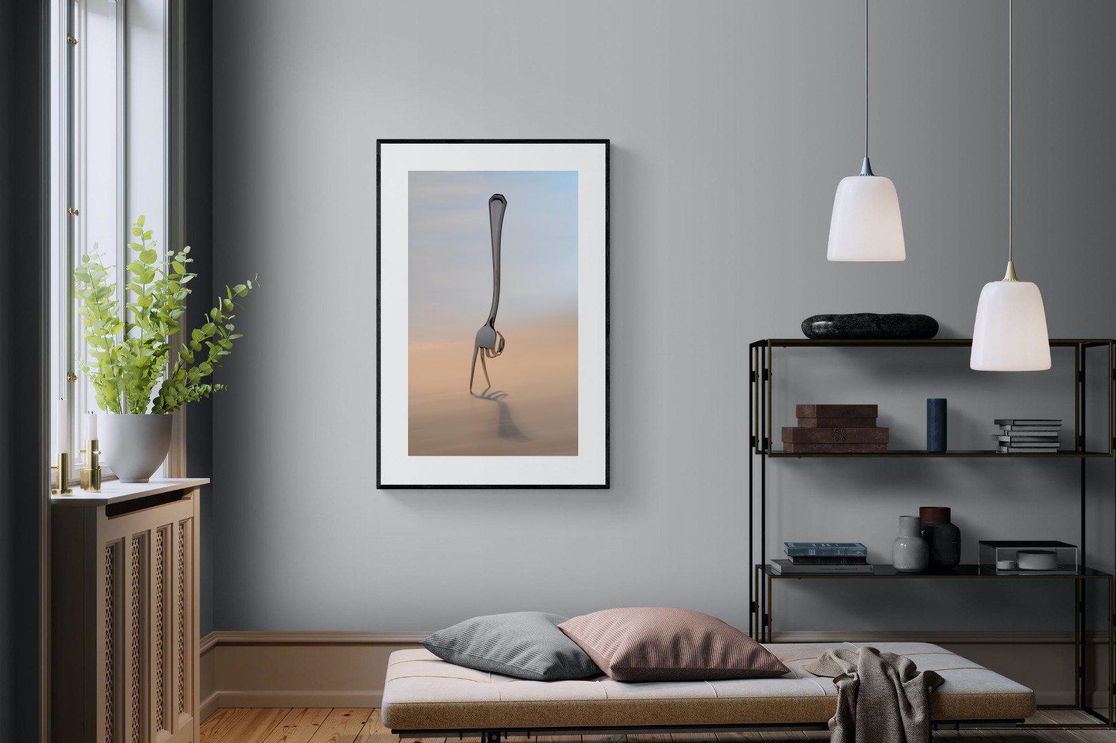Walking Fork-Wall_Art-100 x 150cm-Framed Print-Black-Pixalot