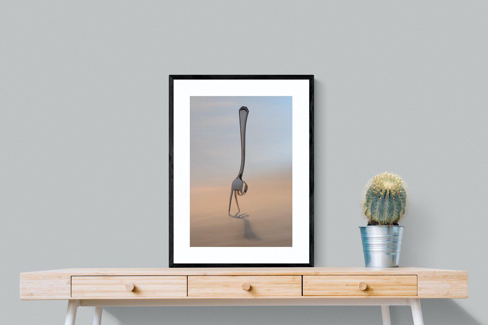 Walking Fork-Wall_Art-60 x 80cm-Framed Print-Black-Pixalot