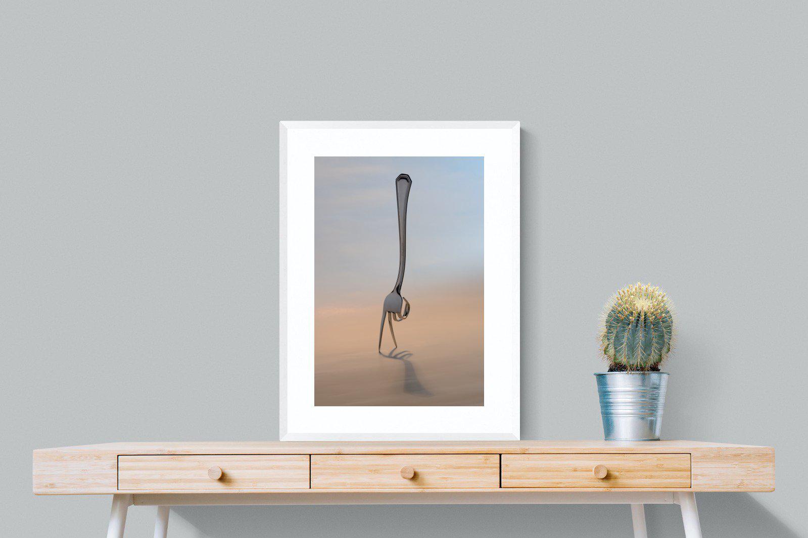 Walking Fork-Wall_Art-60 x 80cm-Framed Print-White-Pixalot