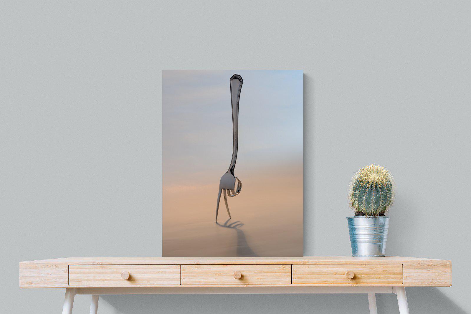 Walking Fork-Wall_Art-60 x 80cm-Mounted Canvas-No Frame-Pixalot