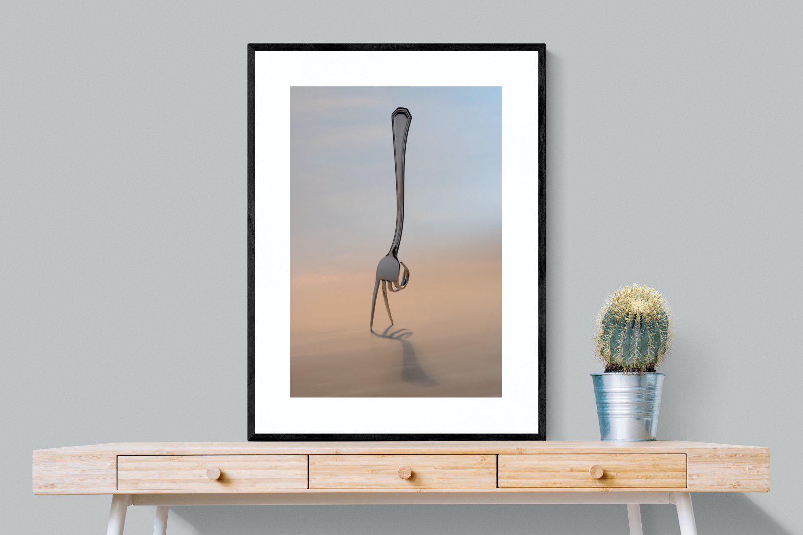 Walking Fork-Wall_Art-75 x 100cm-Framed Print-Black-Pixalot