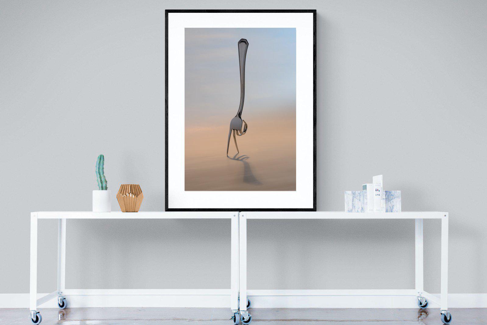 Walking Fork-Wall_Art-90 x 120cm-Framed Print-Black-Pixalot