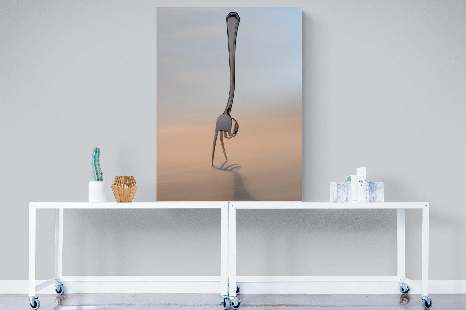 Walking Fork-Wall_Art-90 x 120cm-Mounted Canvas-No Frame-Pixalot