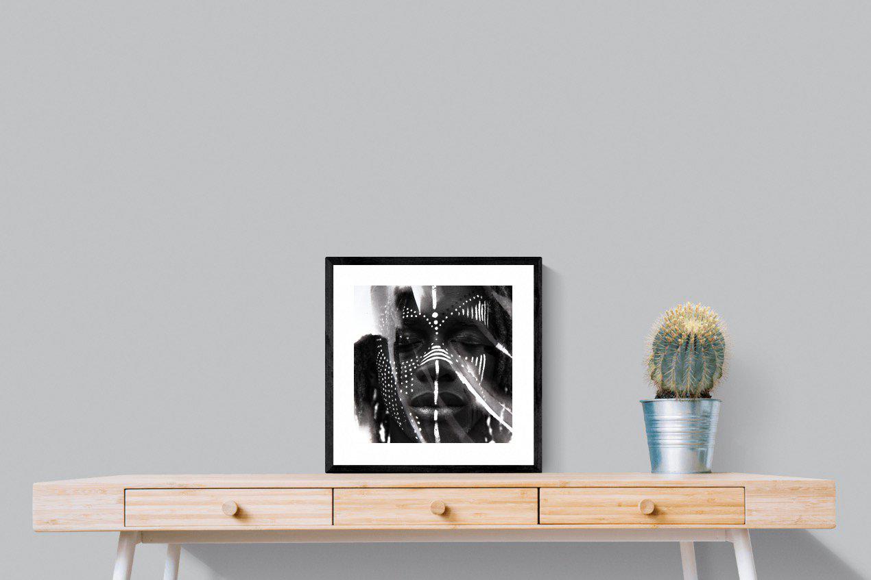 War Paint-Wall_Art-50 x 50cm-Framed Print-Black-Pixalot
