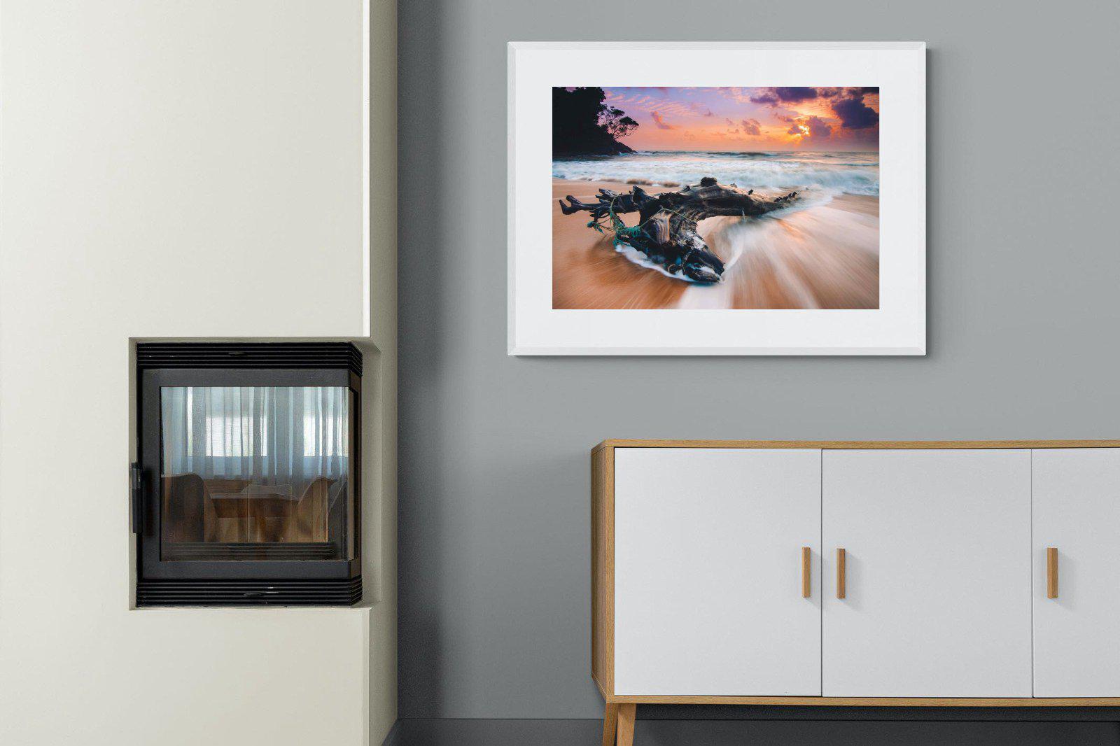 Washed Ashore-Wall_Art-100 x 75cm-Framed Print-White-Pixalot