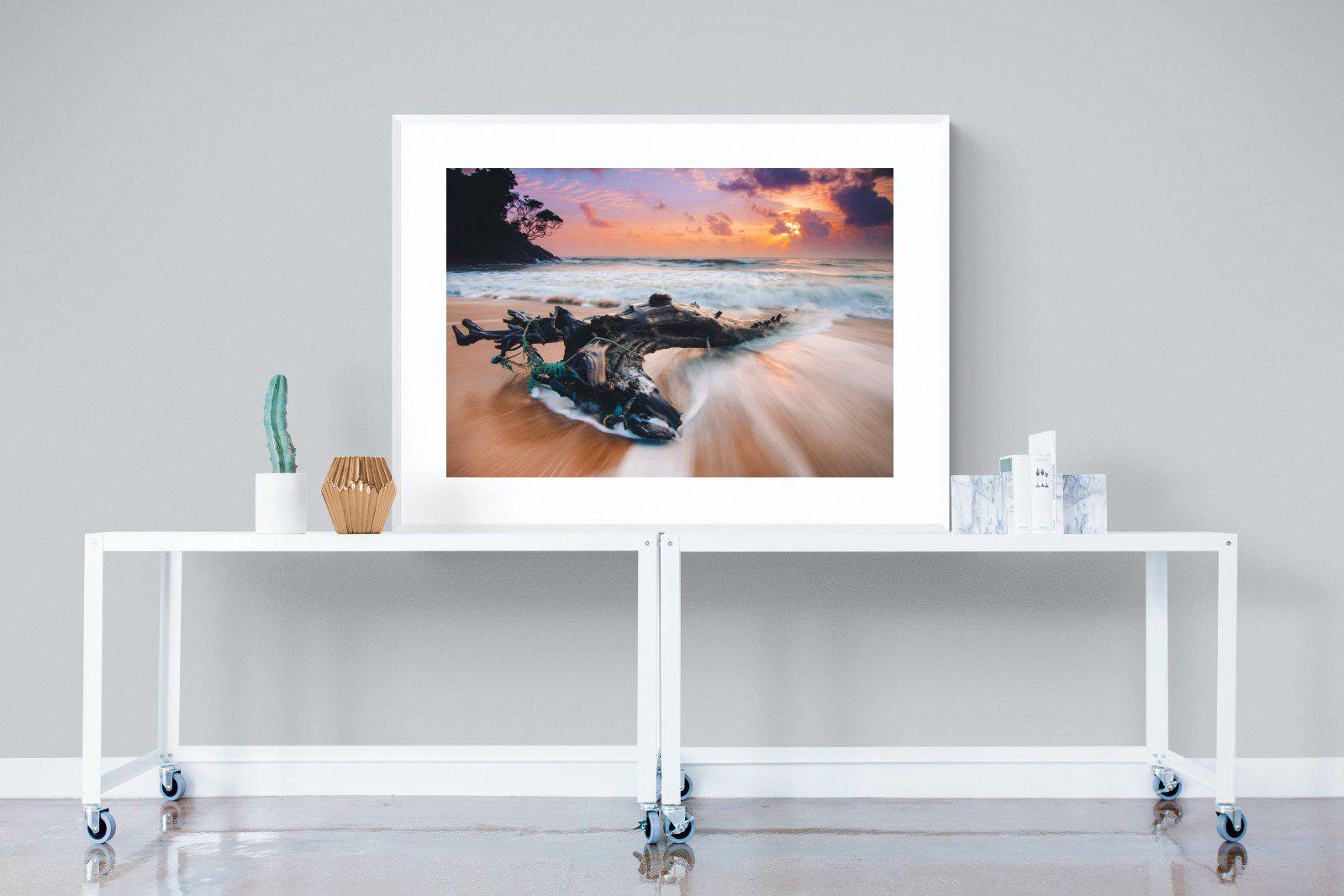 Washed Ashore-Wall_Art-120 x 90cm-Framed Print-White-Pixalot