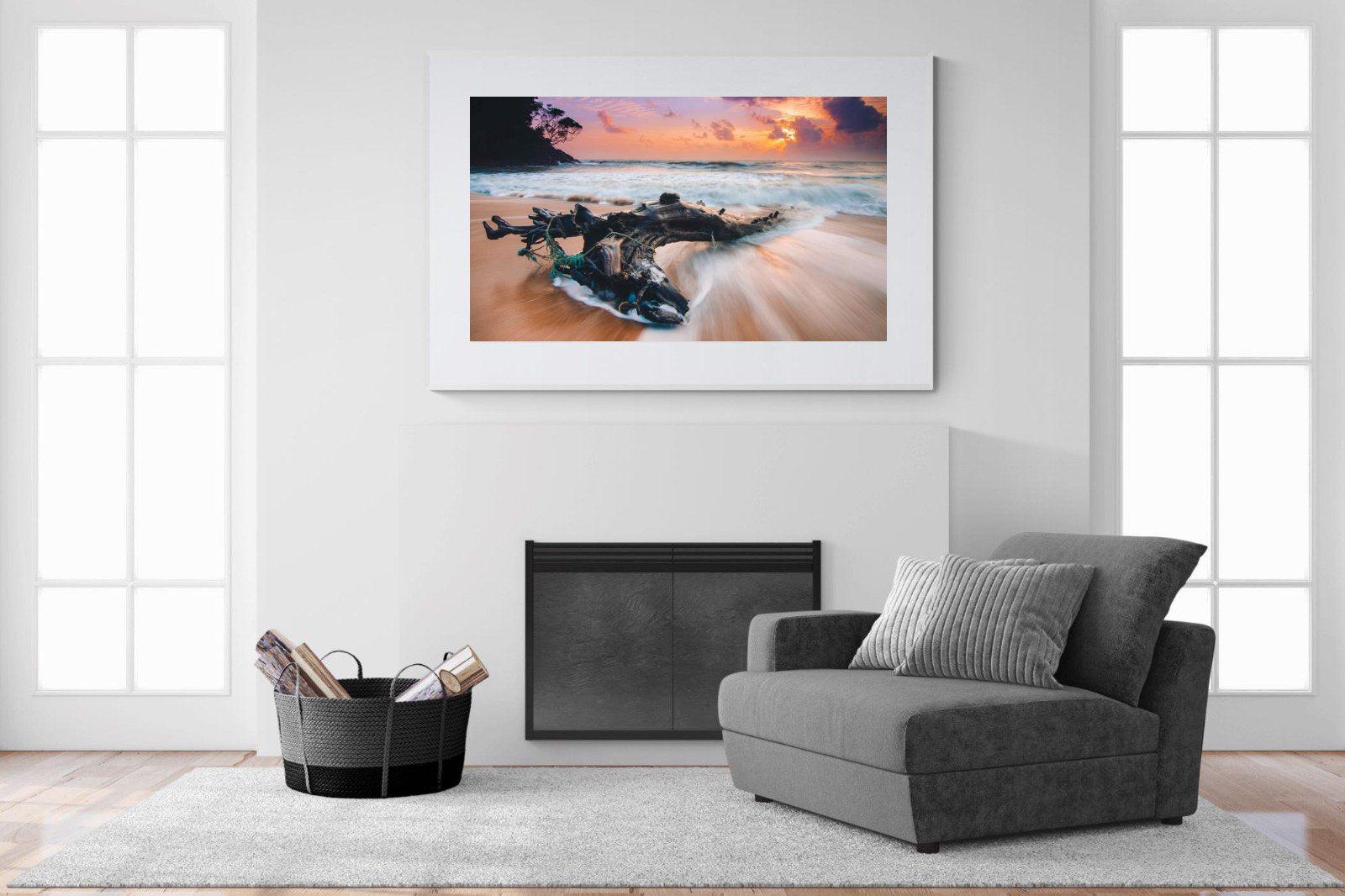 Washed Ashore-Wall_Art-150 x 100cm-Framed Print-White-Pixalot