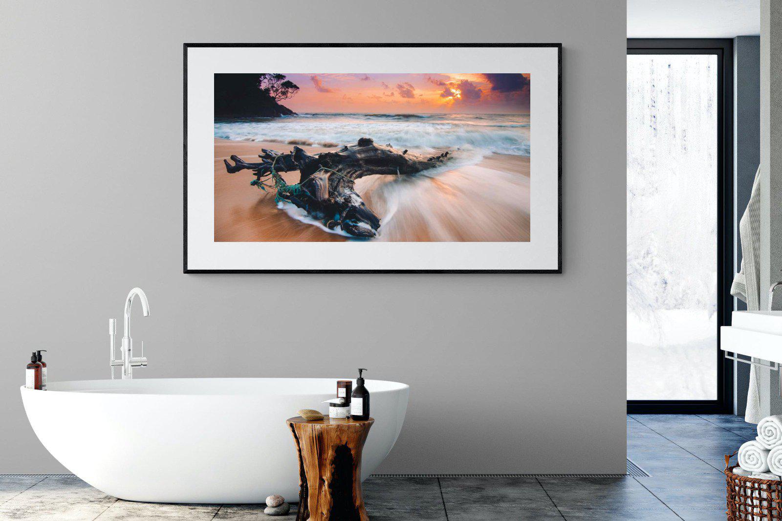 Washed Ashore-Wall_Art-180 x 110cm-Framed Print-Black-Pixalot