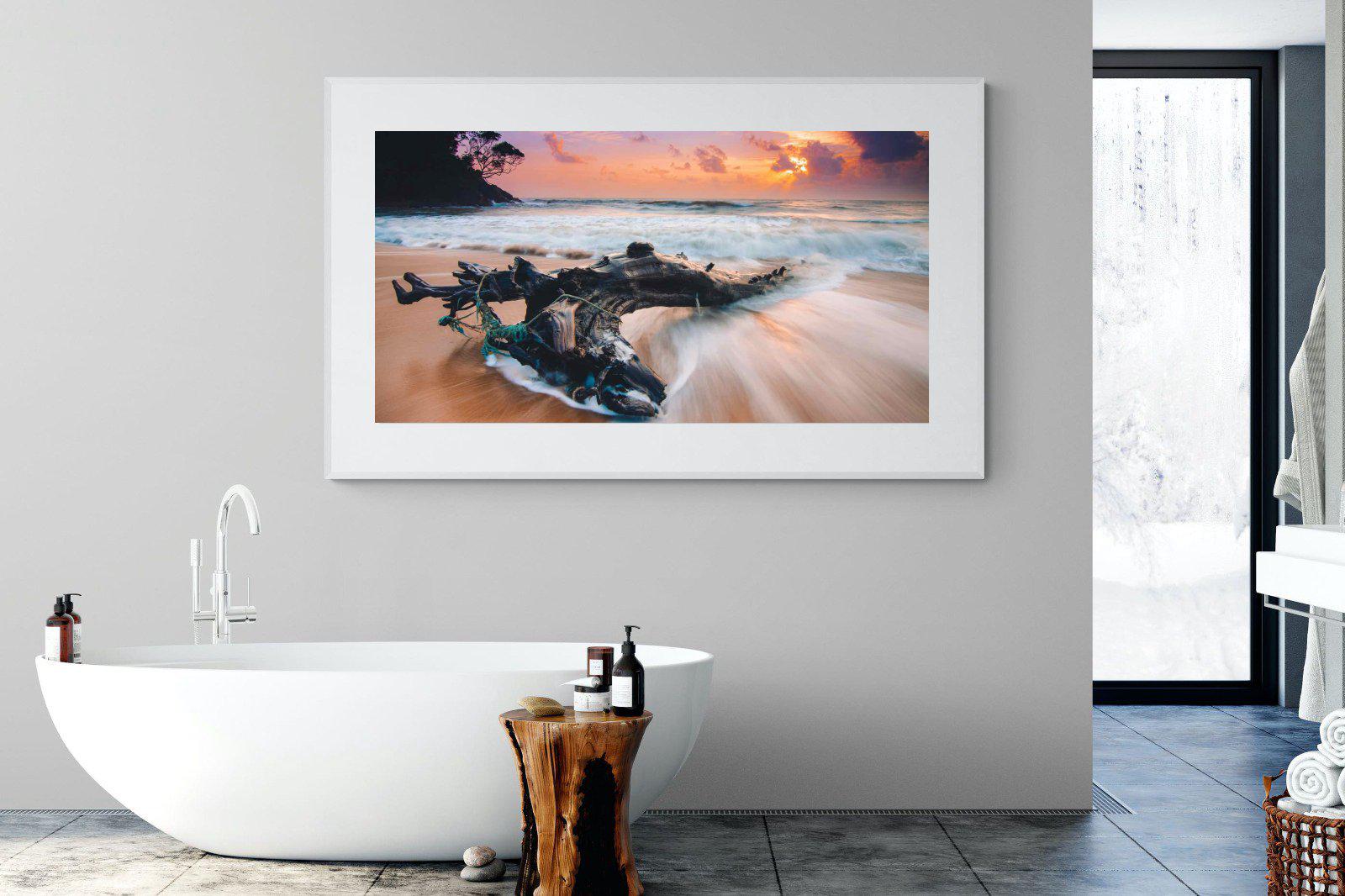 Washed Ashore-Wall_Art-180 x 110cm-Framed Print-White-Pixalot