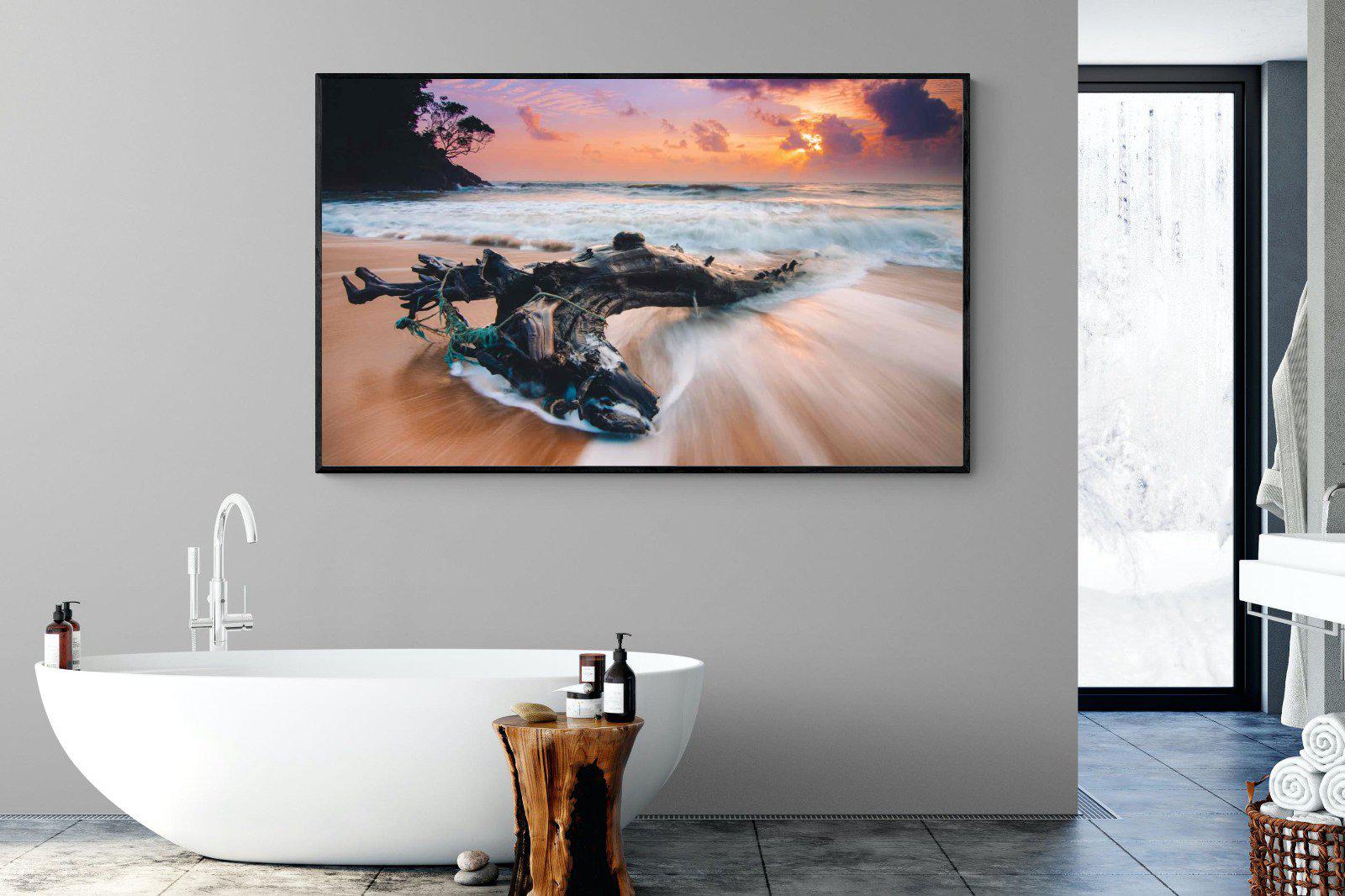 Washed Ashore-Wall_Art-180 x 110cm-Mounted Canvas-Black-Pixalot