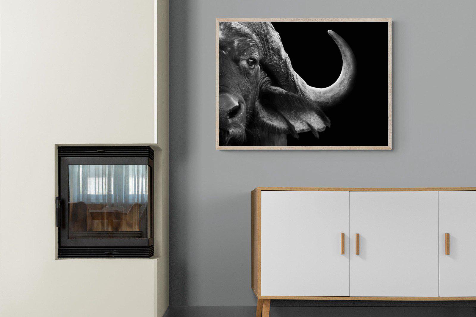 Water Buffalo-Wall_Art-100 x 75cm-Mounted Canvas-Wood-Pixalot