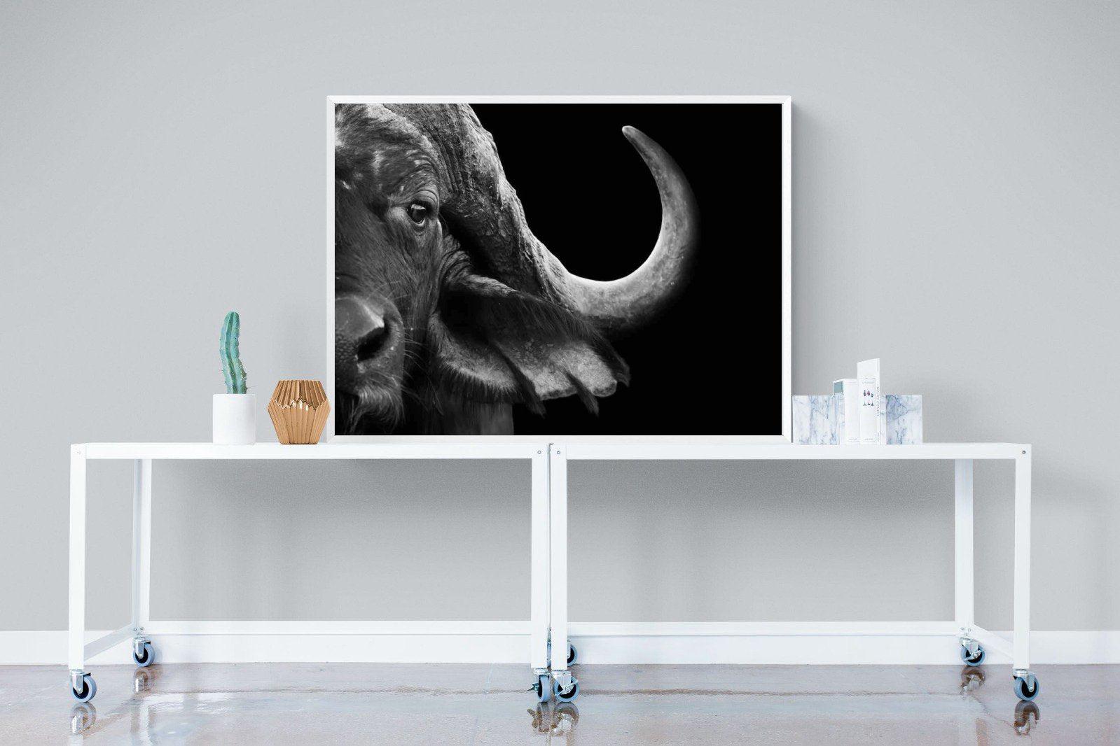 Water Buffalo-Wall_Art-120 x 90cm-Mounted Canvas-White-Pixalot