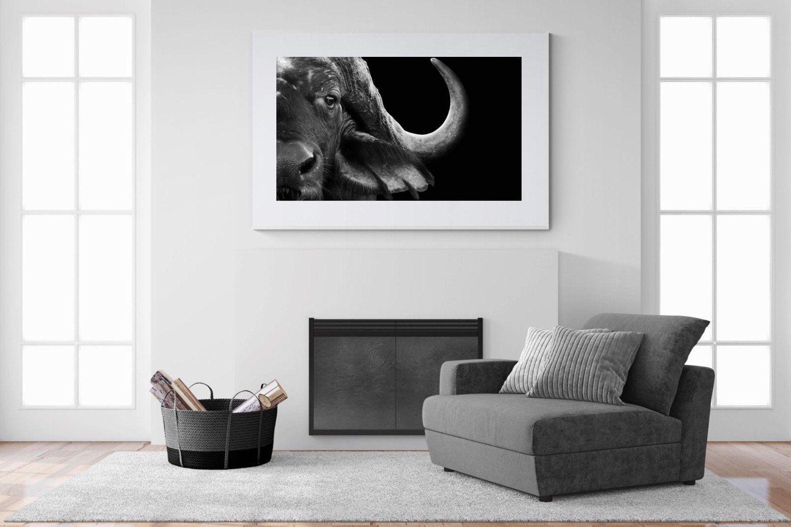 Water Buffalo-Wall_Art-150 x 100cm-Framed Print-White-Pixalot