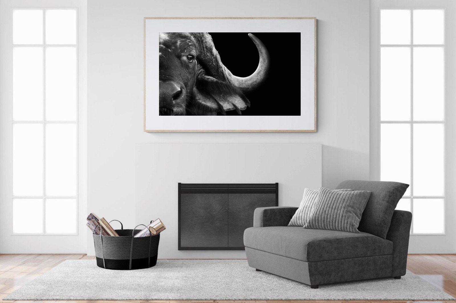 Water Buffalo-Wall_Art-150 x 100cm-Framed Print-Wood-Pixalot