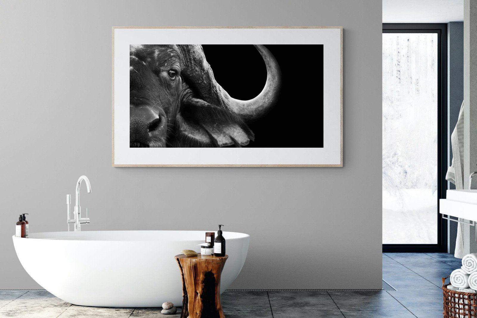 Water Buffalo-Wall_Art-180 x 110cm-Framed Print-Wood-Pixalot