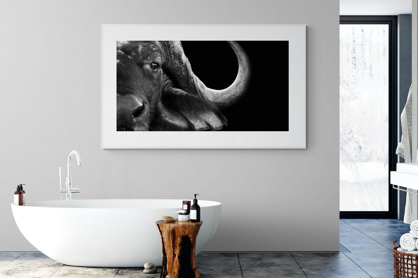 Water Buffalo-Wall_Art-180 x 110cm-Framed Print-White-Pixalot