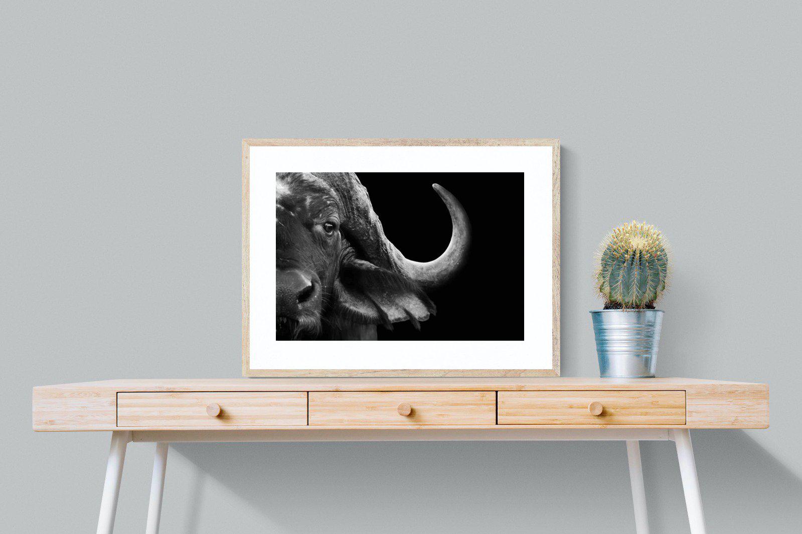 Water Buffalo-Wall_Art-80 x 60cm-Framed Print-Wood-Pixalot