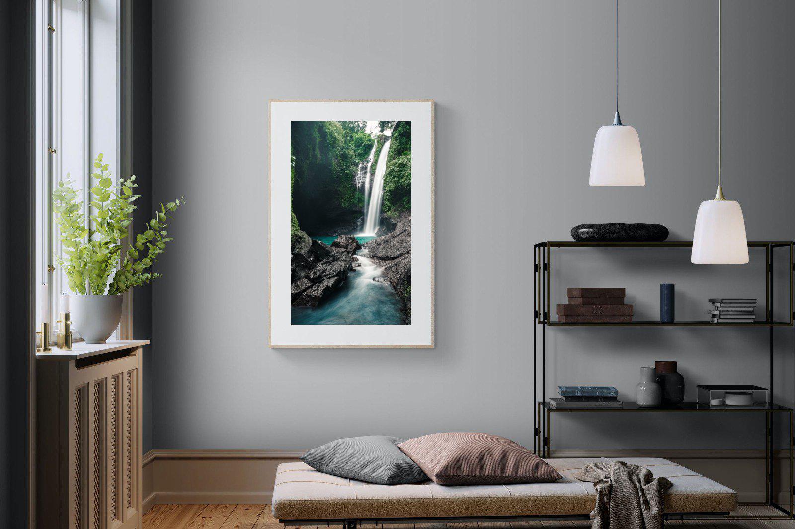 Waterfall-Wall_Art-100 x 150cm-Framed Print-Wood-Pixalot
