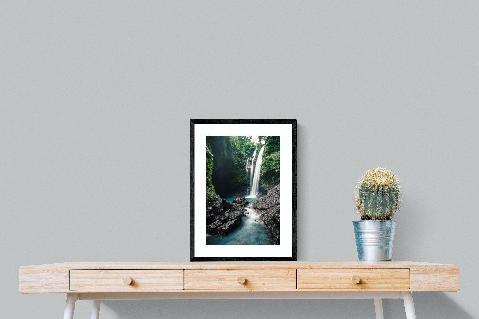 Waterfall-Wall_Art-45 x 60cm-Framed Print-Black-Pixalot