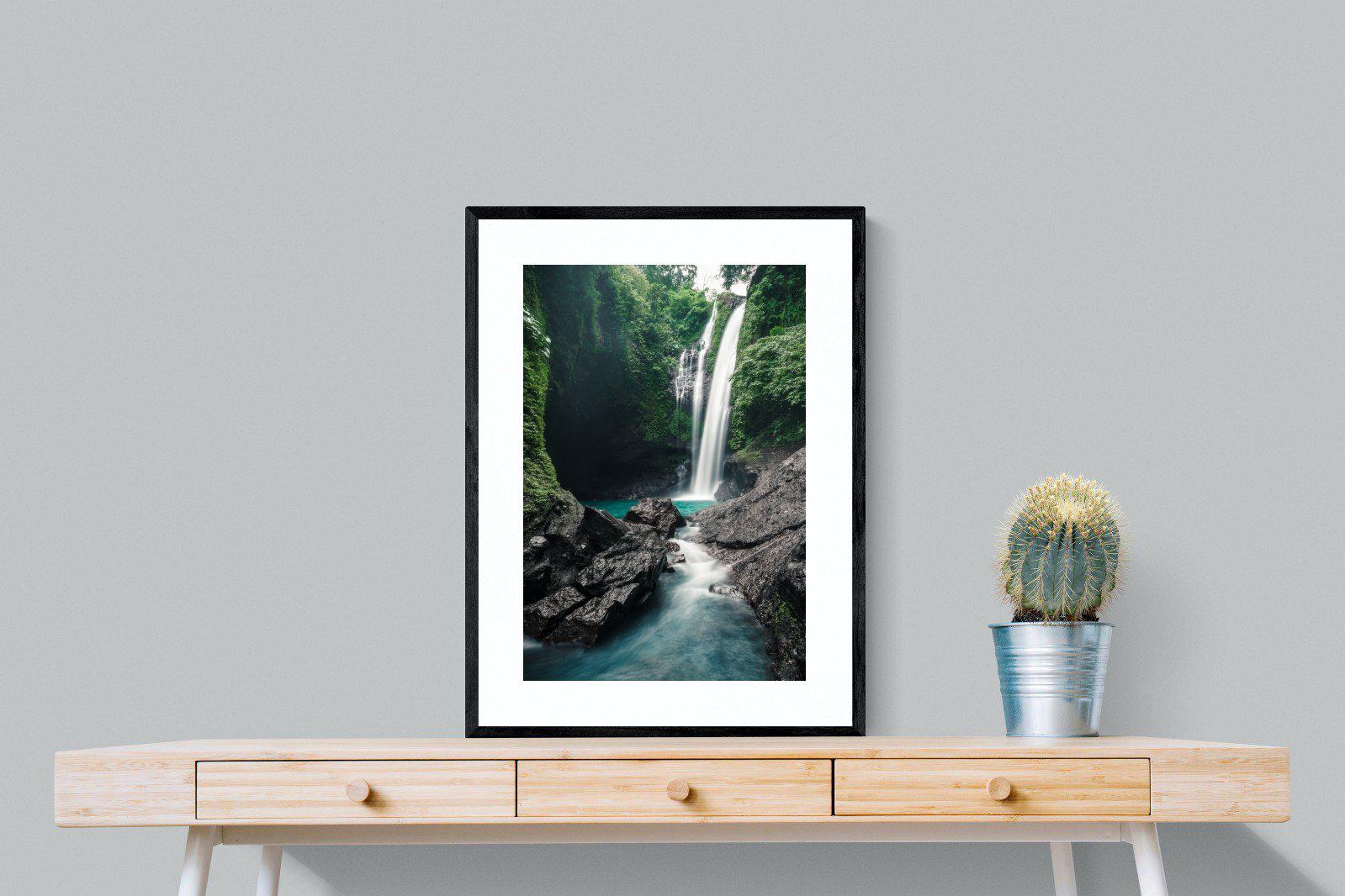 Waterfall-Wall_Art-60 x 80cm-Framed Print-Black-Pixalot