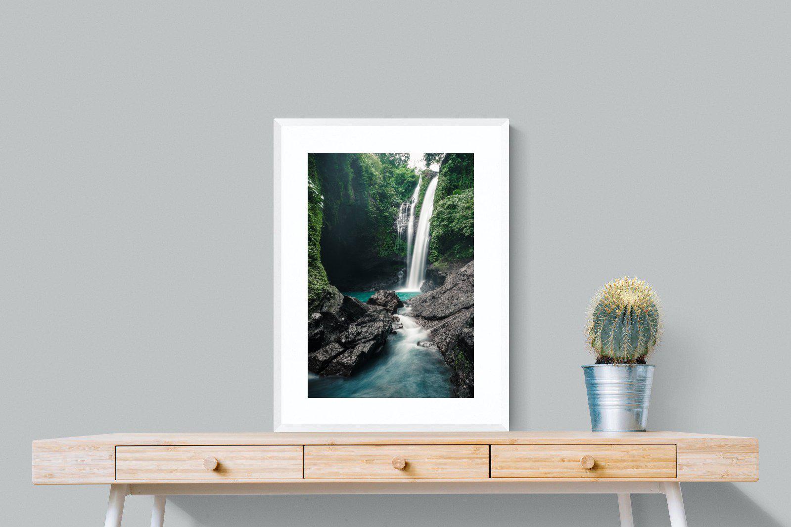 Waterfall-Wall_Art-60 x 80cm-Framed Print-White-Pixalot