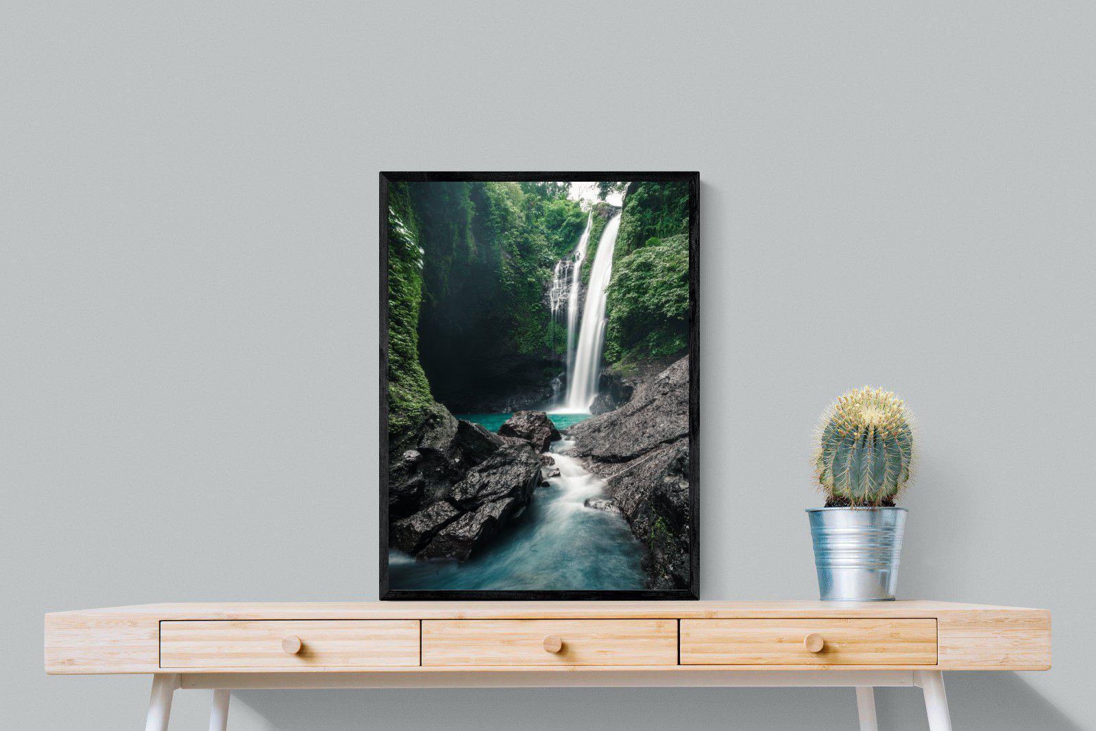 Waterfall-Wall_Art-60 x 80cm-Mounted Canvas-Black-Pixalot