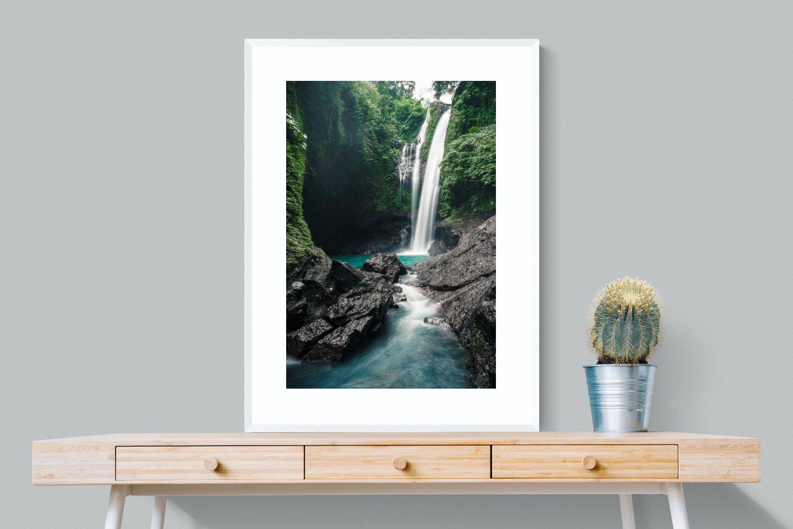 Waterfall-Wall_Art-75 x 100cm-Framed Print-White-Pixalot