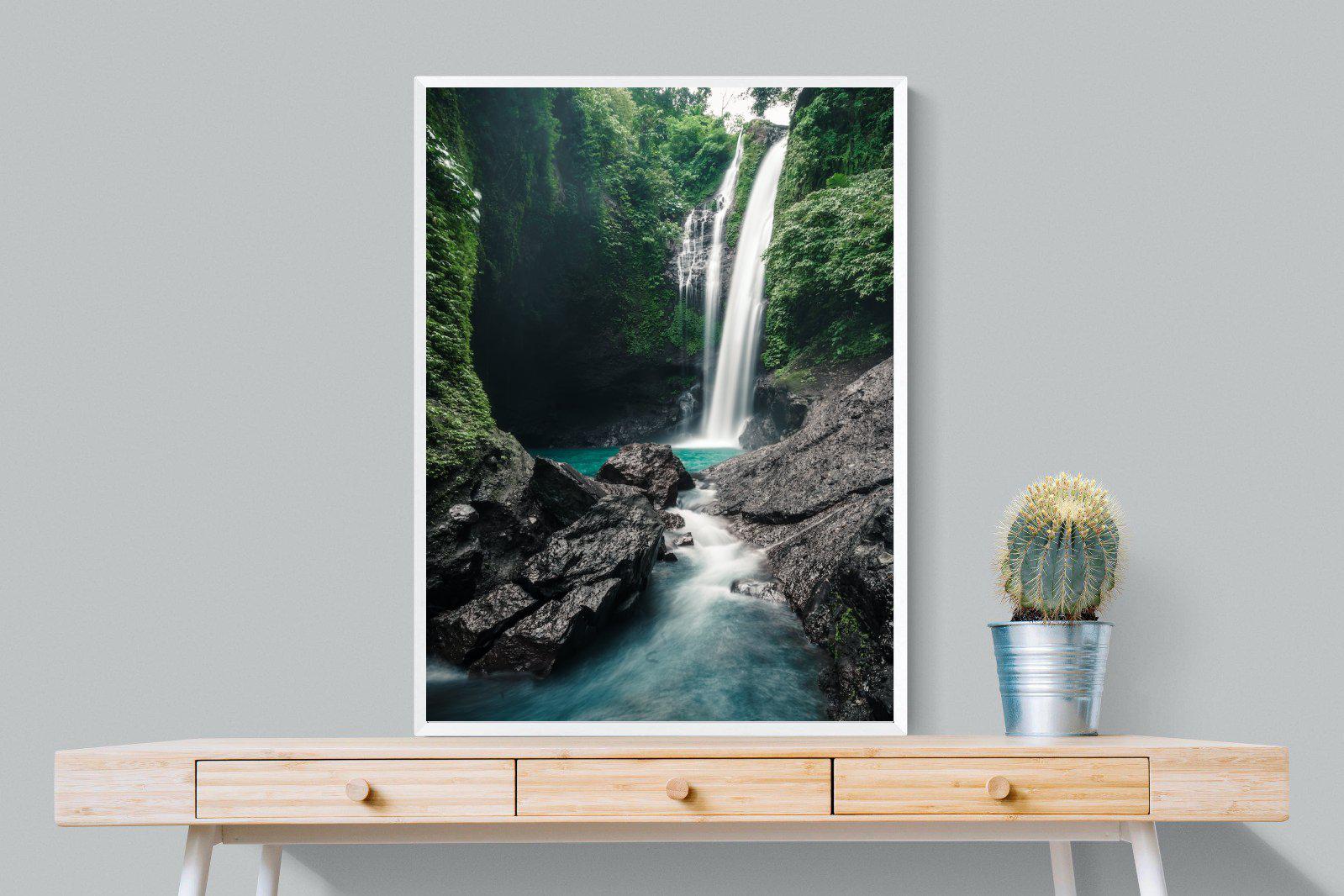 Waterfall-Wall_Art-75 x 100cm-Mounted Canvas-White-Pixalot