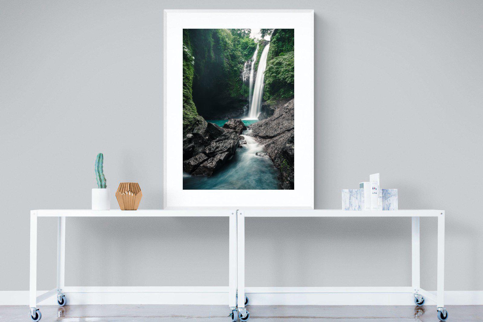 Waterfall-Wall_Art-90 x 120cm-Framed Print-White-Pixalot