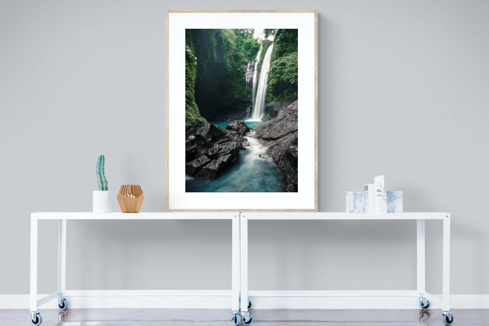 Waterfall-Wall_Art-90 x 120cm-Framed Print-Wood-Pixalot
