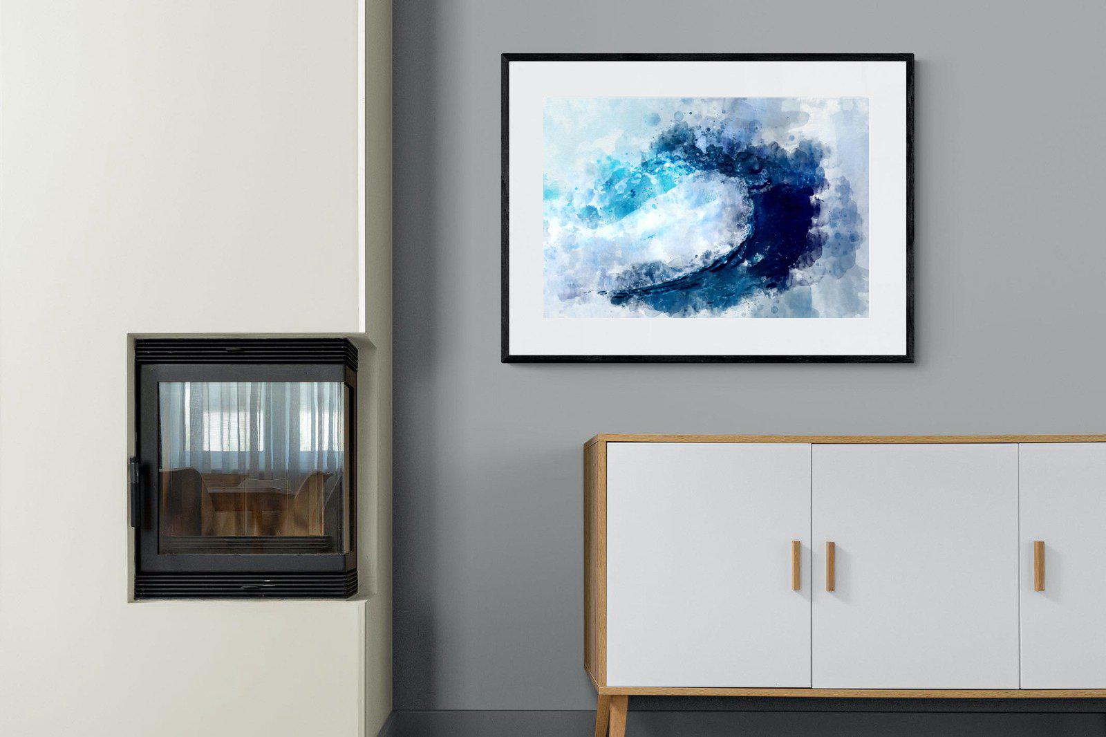 Wave Art-Wall_Art-100 x 75cm-Framed Print-Black-Pixalot