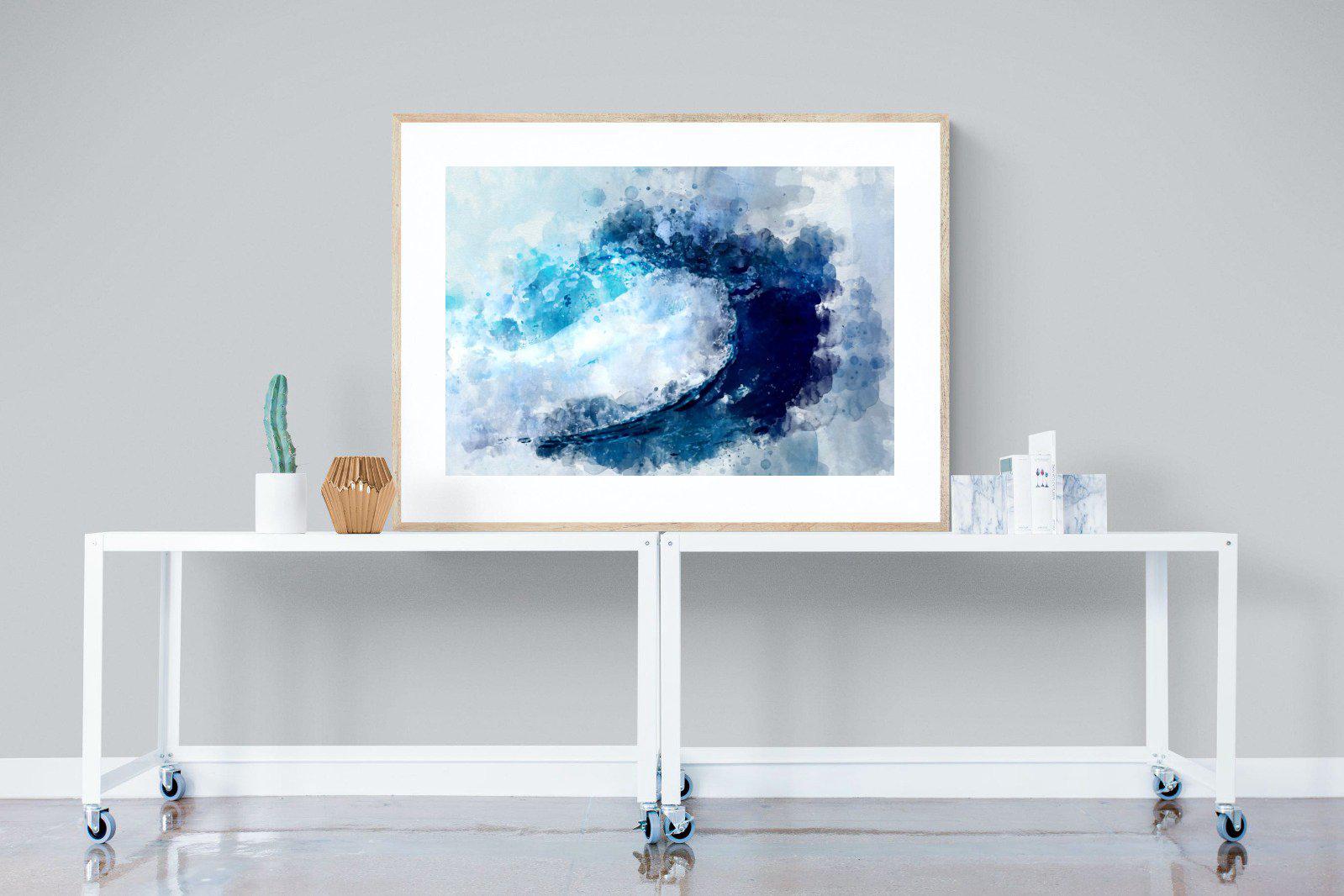 Wave Art-Wall_Art-120 x 90cm-Framed Print-Wood-Pixalot