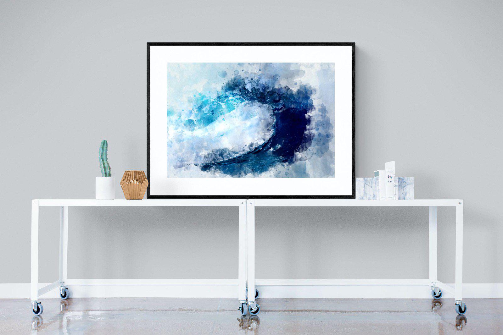 Wave Art-Wall_Art-120 x 90cm-Framed Print-Black-Pixalot