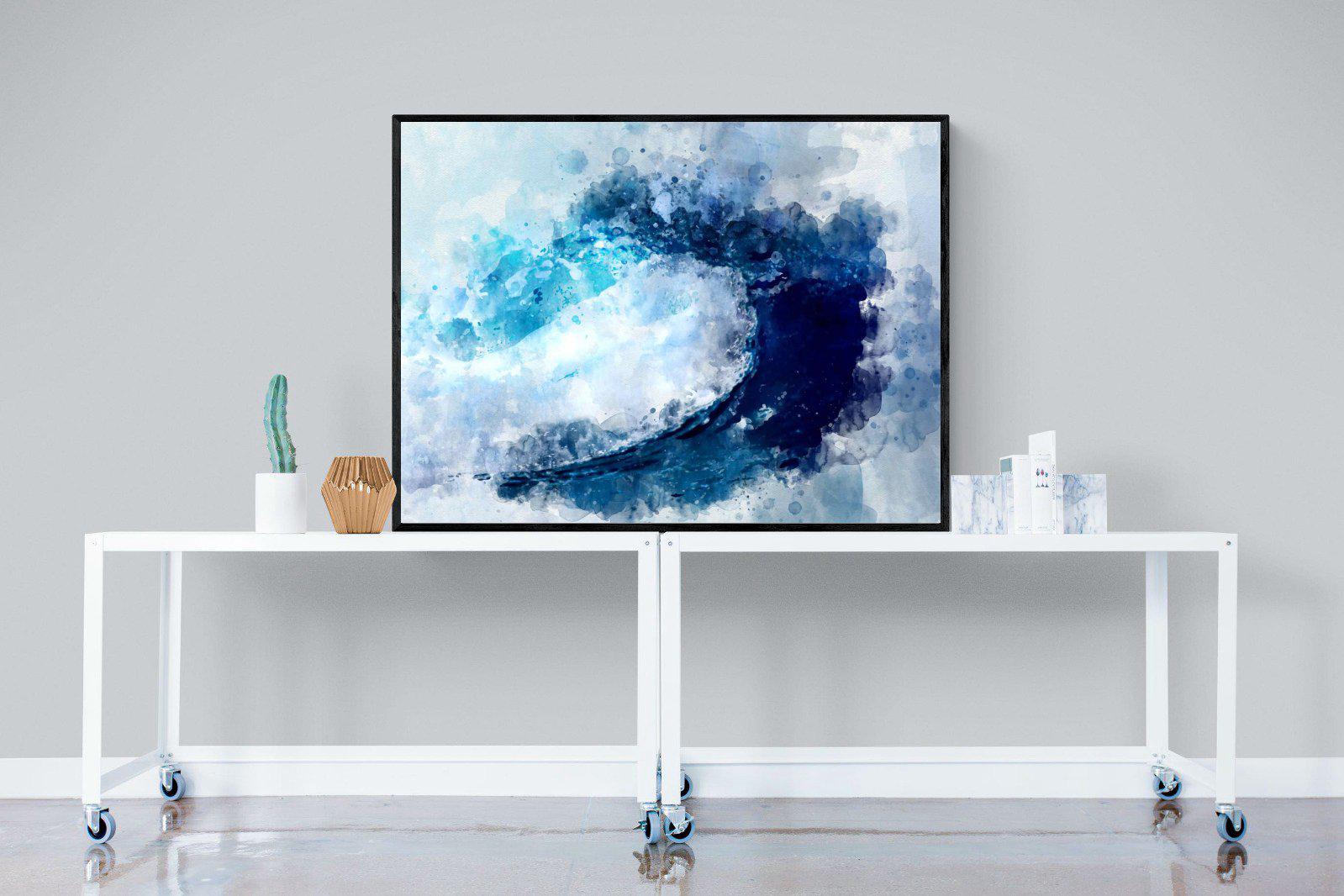 Wave Art-Wall_Art-120 x 90cm-Mounted Canvas-Black-Pixalot