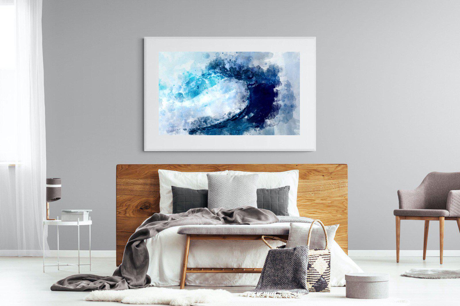 Wave Art-Wall_Art-150 x 100cm-Framed Print-White-Pixalot