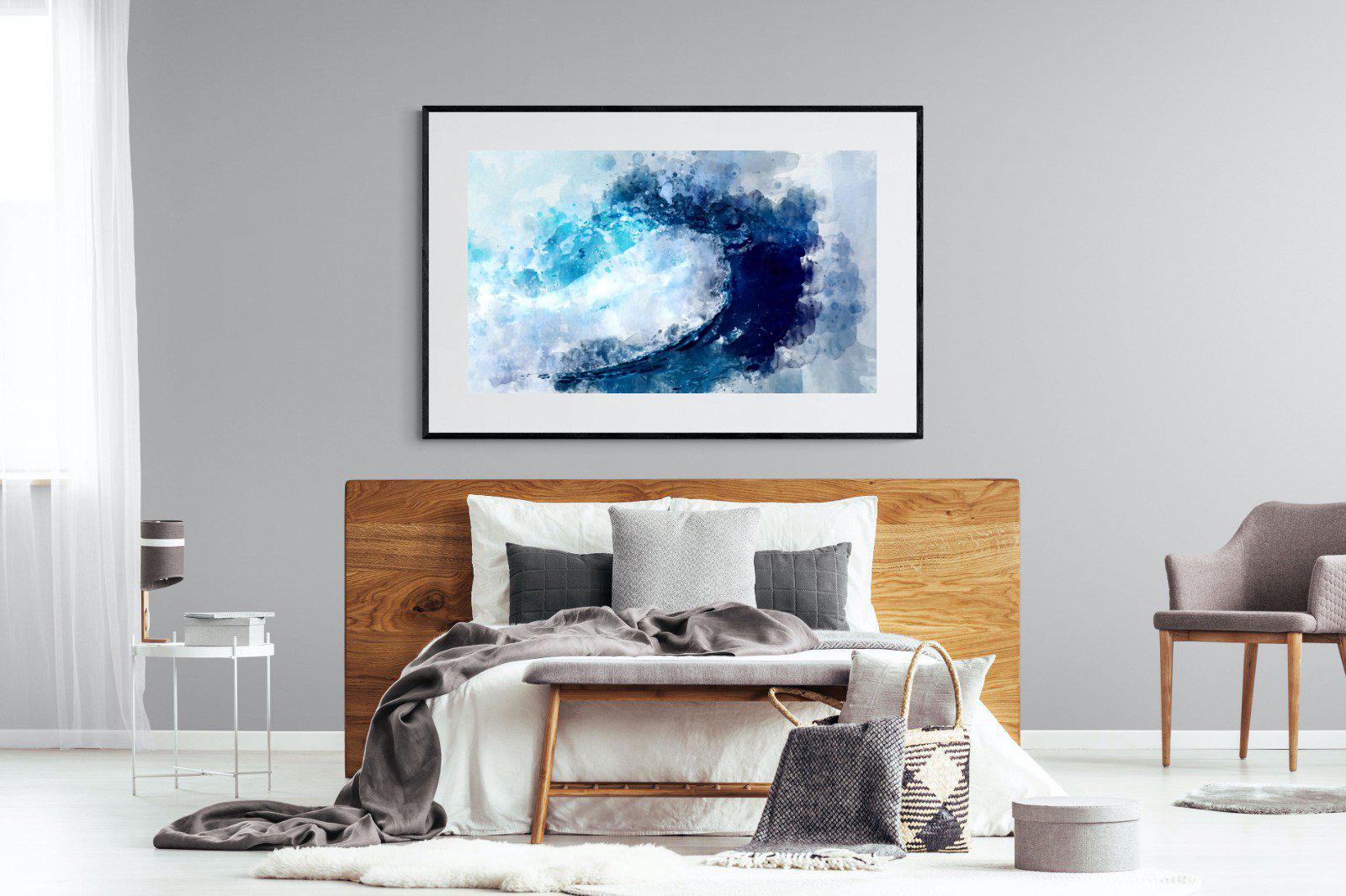 Wave Art-Wall_Art-150 x 100cm-Framed Print-Black-Pixalot