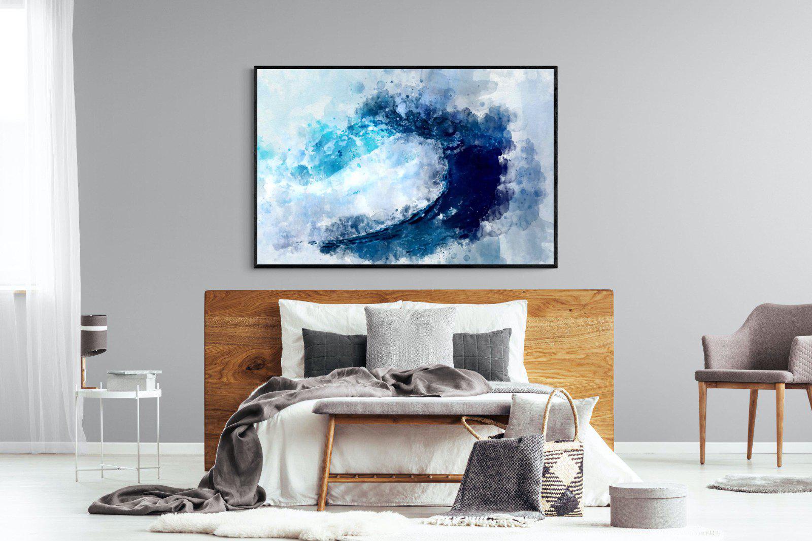 Wave Art-Wall_Art-150 x 100cm-Mounted Canvas-Black-Pixalot