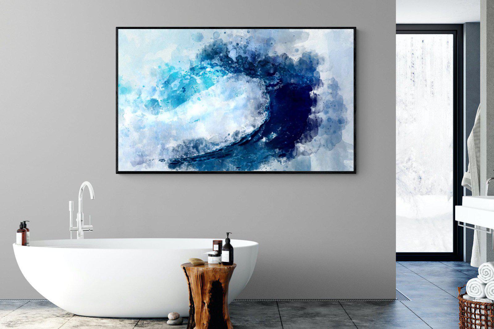 Wave Art-Wall_Art-180 x 110cm-Mounted Canvas-Black-Pixalot