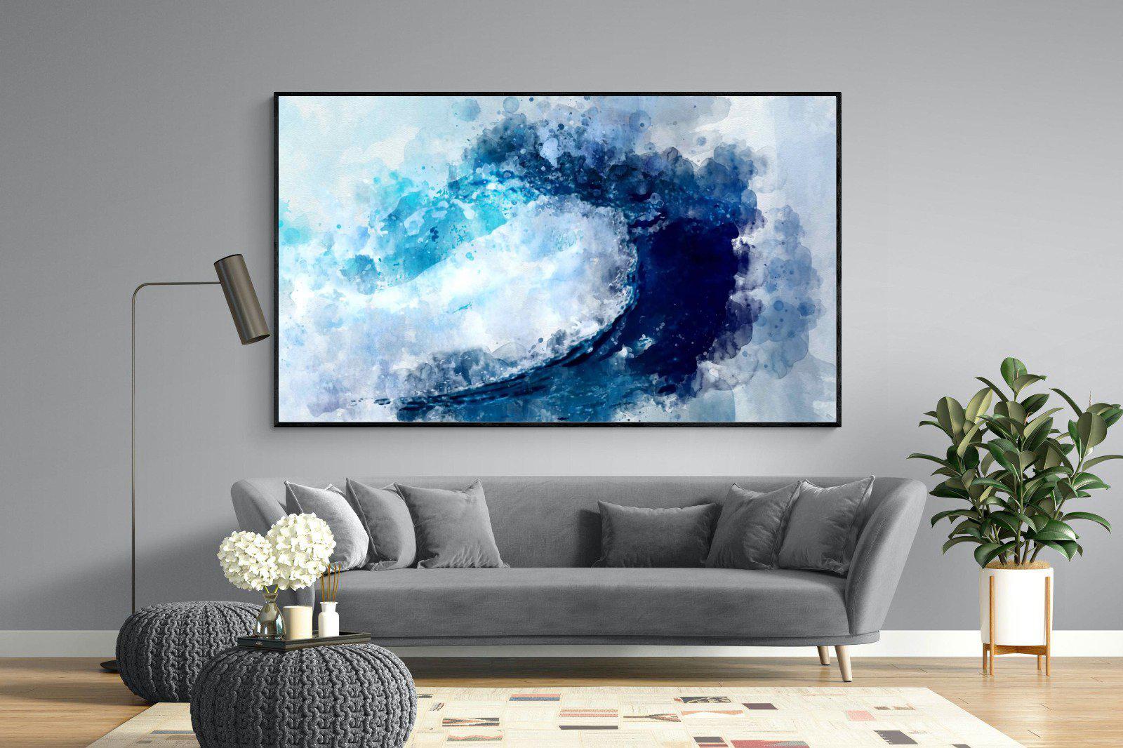 Wave Art-Wall_Art-220 x 130cm-Mounted Canvas-Black-Pixalot