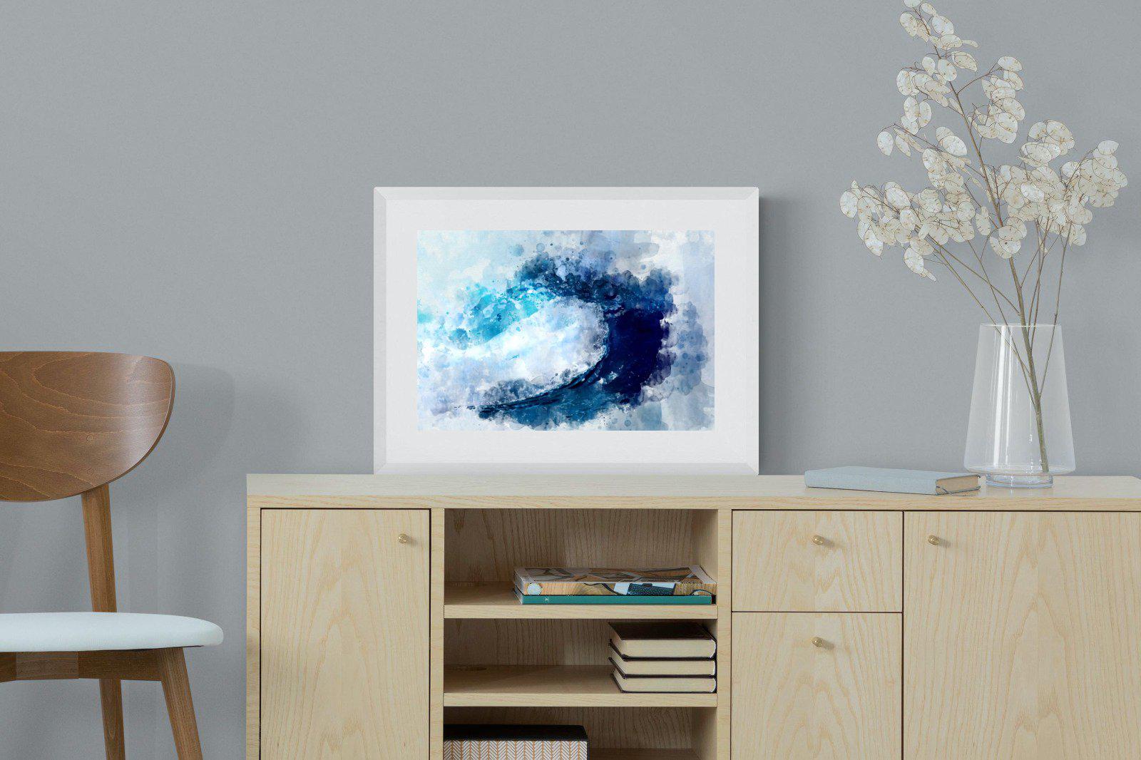 Wave Art-Wall_Art-60 x 45cm-Framed Print-White-Pixalot