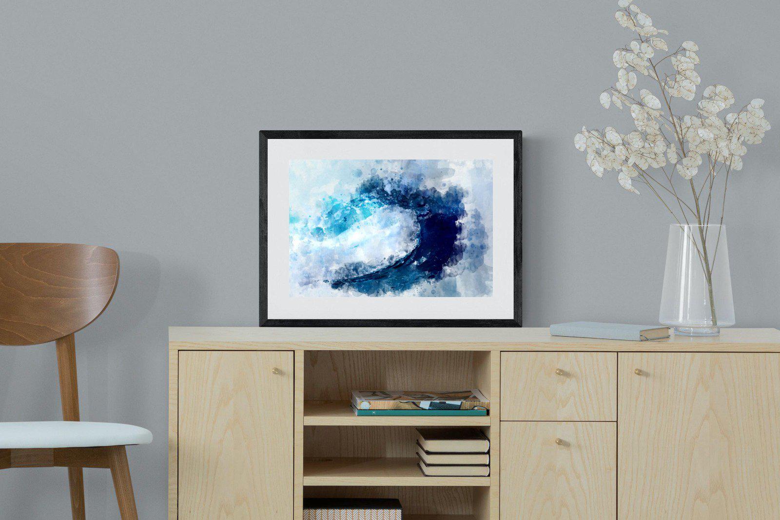 Wave Art-Wall_Art-60 x 45cm-Framed Print-Black-Pixalot